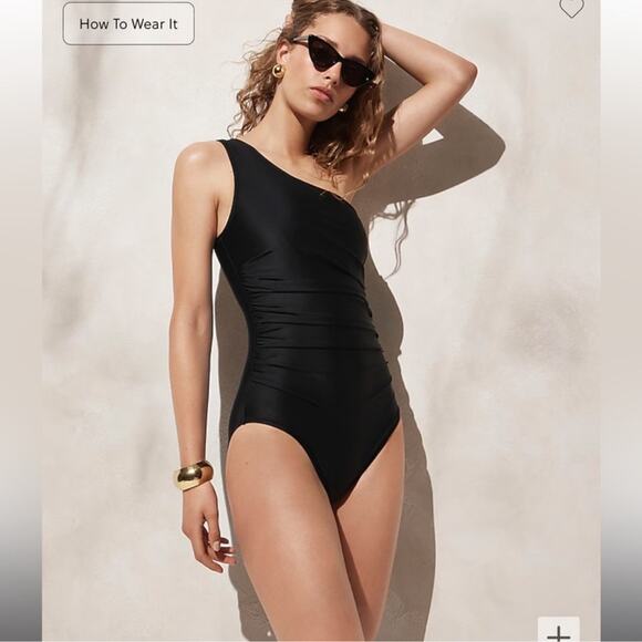 J. Crew Other - J.Crew Sleek ruched one-shoulder one-piece swimsuit